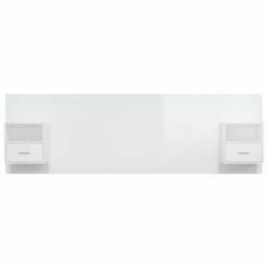 VidaXL Tête de lit avec armoires Blanc brillant Bois d'ingénierie -Têtes et pieds de lit Soldes image 4 3115720