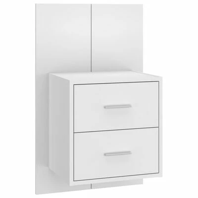 VidaXL Tête de lit avec armoires Blanc Bois d’ingénierie 6 VidaXL Tête de lit avec armoires Blanc Bois d’ingénierie – Image 4