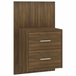 VidaXL Tête de lit avec armoires Chêne marron Bois d'ingénierie -Têtes et pieds de lit Soldes image 4 3115763