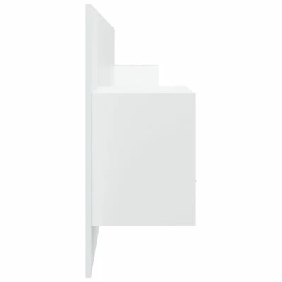 VidaXL Tête de lit avec armoires Blanc Bois d’ingénierie 6 VidaXL Tête de lit avec armoires Blanc Bois d’ingénierie – Image 4