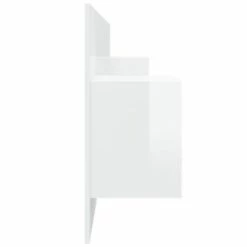 VidaXL Tête de lit avec armoires Blanc brillant Bois d'ingénierie -Têtes et pieds de lit Soldes image 4 3115768