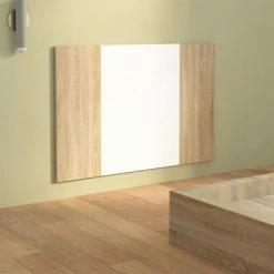 VidaXL Tête de lit Blanc chêne sonoma 120x1,5x80 cm Bois d'ingénierie -Têtes et pieds de lit Soldes image 4 811030