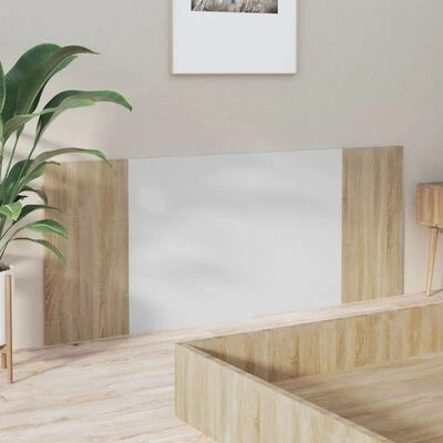 VidaXL Tête de lit Blanc chêne sonoma 200x1,5x80 cm Bois d'ingénierie 6 VidaXL Tête de lit Blanc chêne sonoma 200x1,5x80 cm Bois d'ingénierie – Image 4