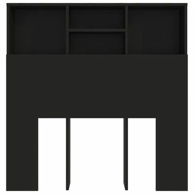 VidaXL Armoire de tête de lit Noir 100x19x103,5 cm 6 VidaXL Armoire de tête de lit Noir 100x19x103,5 cm – Image 4