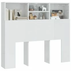 VidaXL Armoire de tête de lit Blanc brillant 120x19x103,5 cm -Têtes et pieds de lit Soldes image 4 811859
