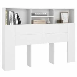 VidaXL Armoire de tête de lit Blanc 140x19x103,5 cm 11 VidaXL Armoire de tête de lit Blanc 140x19x103,5 cm -Têtes et pieds de lit Soldes image 4 811862