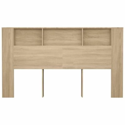 VidaXL Armoire de tête de lit Blanc et chêne sonoma 180x18,5x104,5 cm 6 VidaXL Armoire de tête de lit Blanc et chêne sonoma 180x18,5x104,5 cm – Image 4