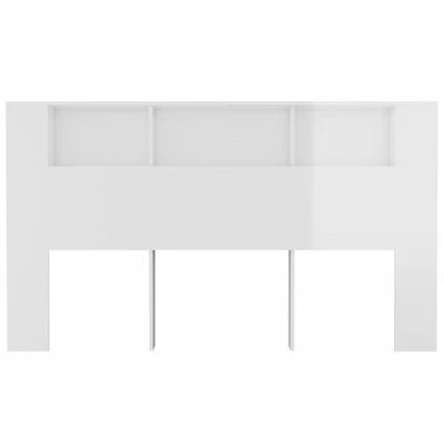 VidaXL Armoire de tête de lit Blanc brillant 180x18,5x104,5 cm 6 VidaXL Armoire de tête de lit Blanc brillant 180x18,5x104,5 cm – Image 4