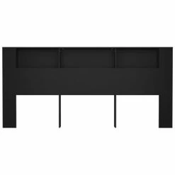 VidaXL Armoire de tête de lit Noir 220x18,5x104,5 cm 11 VidaXL Armoire de tête de lit Noir 220x18,5x104,5 cm -Têtes et pieds de lit Soldes image 4 811962