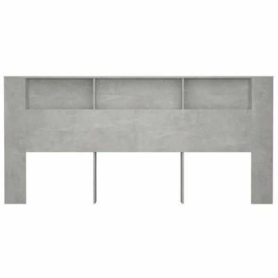 VidaXL Armoire de tête de lit Gris béton 220x18,5x104,5 cm 6 VidaXL Armoire de tête de lit Gris béton 220x18,5x104,5 cm – Image 4