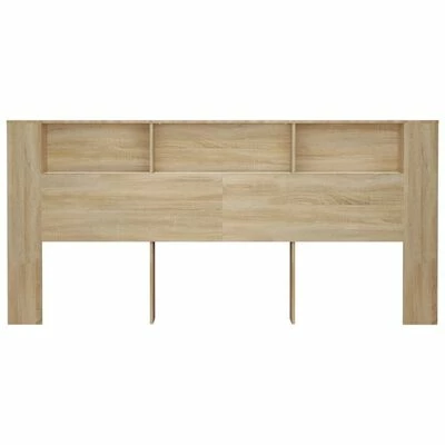 VidaXL Armoire de tête de lit Blanc et chêne sonoma 220x18,5x104,5 cm 6 VidaXL Armoire de tête de lit Blanc et chêne sonoma 220x18,5x104,5 cm – Image 4