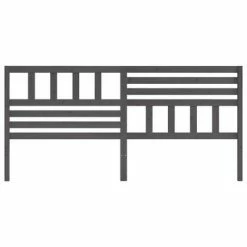 VidaXL Tête de lit Gris 206x4x100 cm Bois massif de pin -Têtes et pieds de lit Soldes image 4 814166