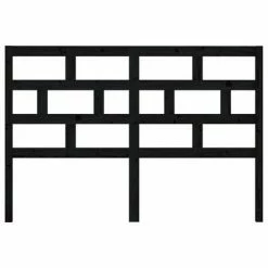 VidaXL Tête de lit Noir 126x4x100 cm Bois massif de pin -Têtes et pieds de lit Soldes image 4 814188