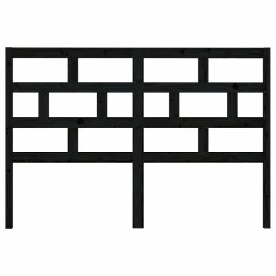 VidaXL Tête de lit Noir 141x4x100 cm Bois massif de pin 6 VidaXL Tête de lit Noir 141x4x100 cm Bois massif de pin – Image 4