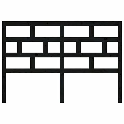 VidaXL Tête de lit Noir 156x4x100 cm Bois massif de pin 6 VidaXL Tête de lit Noir 156x4x100 cm Bois massif de pin – Image 4