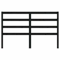 VidaXL Tête de lit Noir 141x4x100 cm Bois massif de pin -Têtes et pieds de lit Soldes image 4 817639