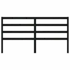 VidaXL Tête de lit Noir 206x4x100 cm Bois massif de pin -Têtes et pieds de lit Soldes image 4 817664