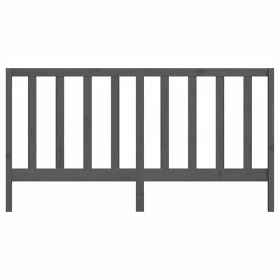 VidaXL Tête de lit Gris 206x4x100 cm Bois massif de pin 6 VidaXL Tête de lit Gris 206x4x100 cm Bois massif de pin – Image 4