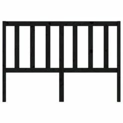 VidaXL Tête de lit Noir 166x4x100 cm Bois massif de pin -Têtes et pieds de lit Soldes image 4 817754