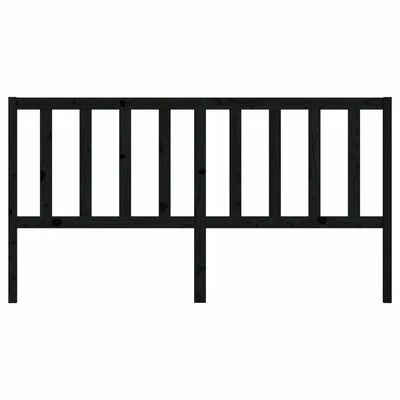 VidaXL Tête de lit Noir 206x4x100 cm Bois massif de pin 6 VidaXL Tête de lit Noir 206x4x100 cm Bois massif de pin – Image 4