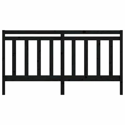 VidaXL Tête de lit Noir 186x4x100 cm Bois massif de pin 6 VidaXL Tête de lit Noir 186x4x100 cm Bois massif de pin – Image 4