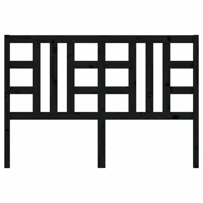 VidaXL Tête de lit Noir 141x4x100 cm Bois massif de pin 6 VidaXL Tête de lit Noir 141x4x100 cm Bois massif de pin – Image 4