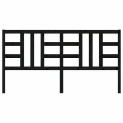 VidaXL Tête de lit Noir 186x4x100 cm Bois massif de pin -Têtes et pieds de lit Soldes image 4 817859