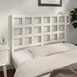 VidaXL Tête de lit Blanc 125,5x4x100 cm Bois massif de pin -Têtes et pieds de lit Soldes image 4 817881
