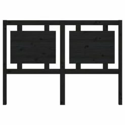 VidaXL Tête de lit Noir 140,5x4x100 cm Bois massif de pin -Têtes et pieds de lit Soldes image 4 817939