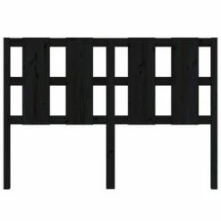 VidaXL Tête de lit Noir 125,5x4x100 cm Bois massif de pin -Têtes et pieds de lit Soldes image 4 817984