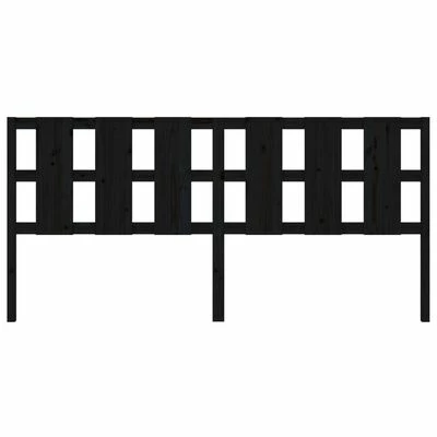 VidaXL Tête de lit Noir 205,5x4x100 cm Bois massif de pin 6 VidaXL Tête de lit Noir 205,5x4x100 cm Bois massif de pin – Image 4