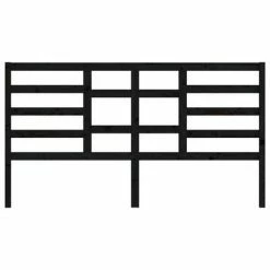 VidaXL Tête de lit Noir 186x4x104 cm Bois massif de pin -Têtes et pieds de lit Soldes image 4 818159