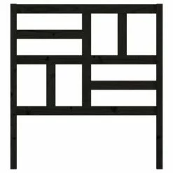 VidaXL Tête de lit Noir 106x4x104 cm Bois massif de pin -Têtes et pieds de lit Soldes image 4 818179