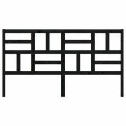 VidaXL Tête de lit Noir 206x4x104 cm Bois massif de pin -Têtes et pieds de lit Soldes image 4 818214