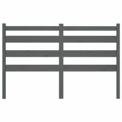 VidaXL Tête de lit Gris 146x4x100 cm Bois massif de pin -Têtes et pieds de lit Soldes image 4 818422