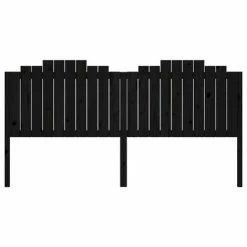VidaXL Tête de lit Noir 206x4x110 cm Bois massif de pin -Têtes et pieds de lit Soldes image 4 818494