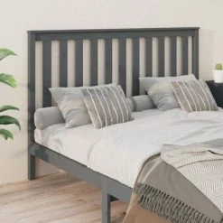 VidaXL Tête de lit Gris 166x6x101 cm Bois massif de pin -Têtes et pieds de lit Soldes image 4 818532