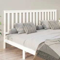 VidaXL Tête de lit Blanc 206x6x101 cm Bois massif de pin -Têtes et pieds de lit Soldes image 4 818541