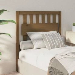 VidaXL Tête de lit Marron miel 95,5x4x100 cm Bois massif de pin -Têtes et pieds de lit Soldes image 4 818553