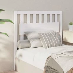 VidaXL Tête de lit Blanc 105,5x4x100 cm Bois massif de pin -Têtes et pieds de lit Soldes image 4 818556