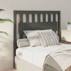 VidaXL Tête de lit Gris 105,5x4x100 cm Bois massif de pin -Têtes et pieds de lit Soldes image 4 818557