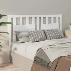 VidaXL Tête de lit Blanc 140,5x4x100 cm Bois massif de pin -Têtes et pieds de lit Soldes image 4 818566