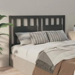 VidaXL Tête de lit Gris 140,5x4x100 cm Bois massif de pin -Têtes et pieds de lit Soldes image 4 818567