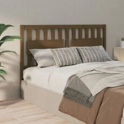 VidaXL Tête de lit Marron miel 155,5x4x100 cm Bois massif de pin -Têtes et pieds de lit Soldes image 4 818578