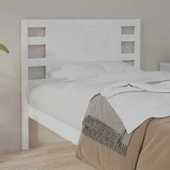 VidaXL Tête de lit Blanc 81x4x100 cm Bois massif de pin -Têtes et pieds de lit Soldes image 4 818746