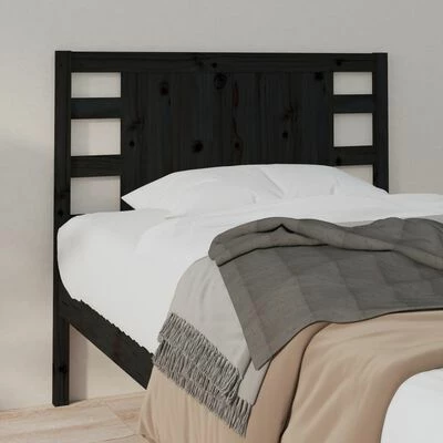 VidaXL Tête de lit Noir 106x4x100 cm Bois massif de pin 6 VidaXL Tête de lit Noir 106x4x100 cm Bois massif de pin – Image 4