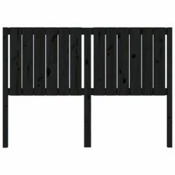VidaXL Tête de lit Noir 145,5x4x100 cm Bois massif de pin -Têtes et pieds de lit Soldes image 4 818874