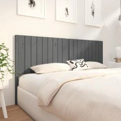 VidaXL Tête de lit Gris 185,5x4x100 cm Bois massif de pin 11 VidaXL Tête de lit Gris 185,5x4x100 cm Bois massif de pin -Têtes et pieds de lit Soldes image 4 818887
