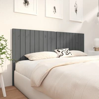 VidaXL Tête de lit Gris 185,5x4x100 cm Bois massif de pin 6 VidaXL Tête de lit Gris 185,5x4x100 cm Bois massif de pin – Image 4