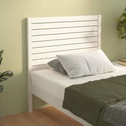 VidaXL Tête de lit Blanc 96x4x100 cm Bois massif de pin -Têtes et pieds de lit Soldes image 4 819001
